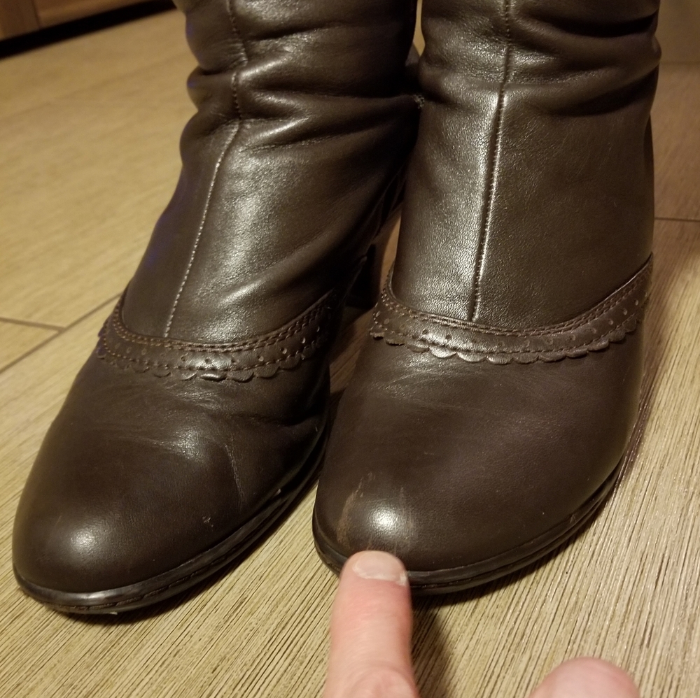 **SOLD** Sofft Tall Leather Zip Boots - Brown - Picture 7 of 8